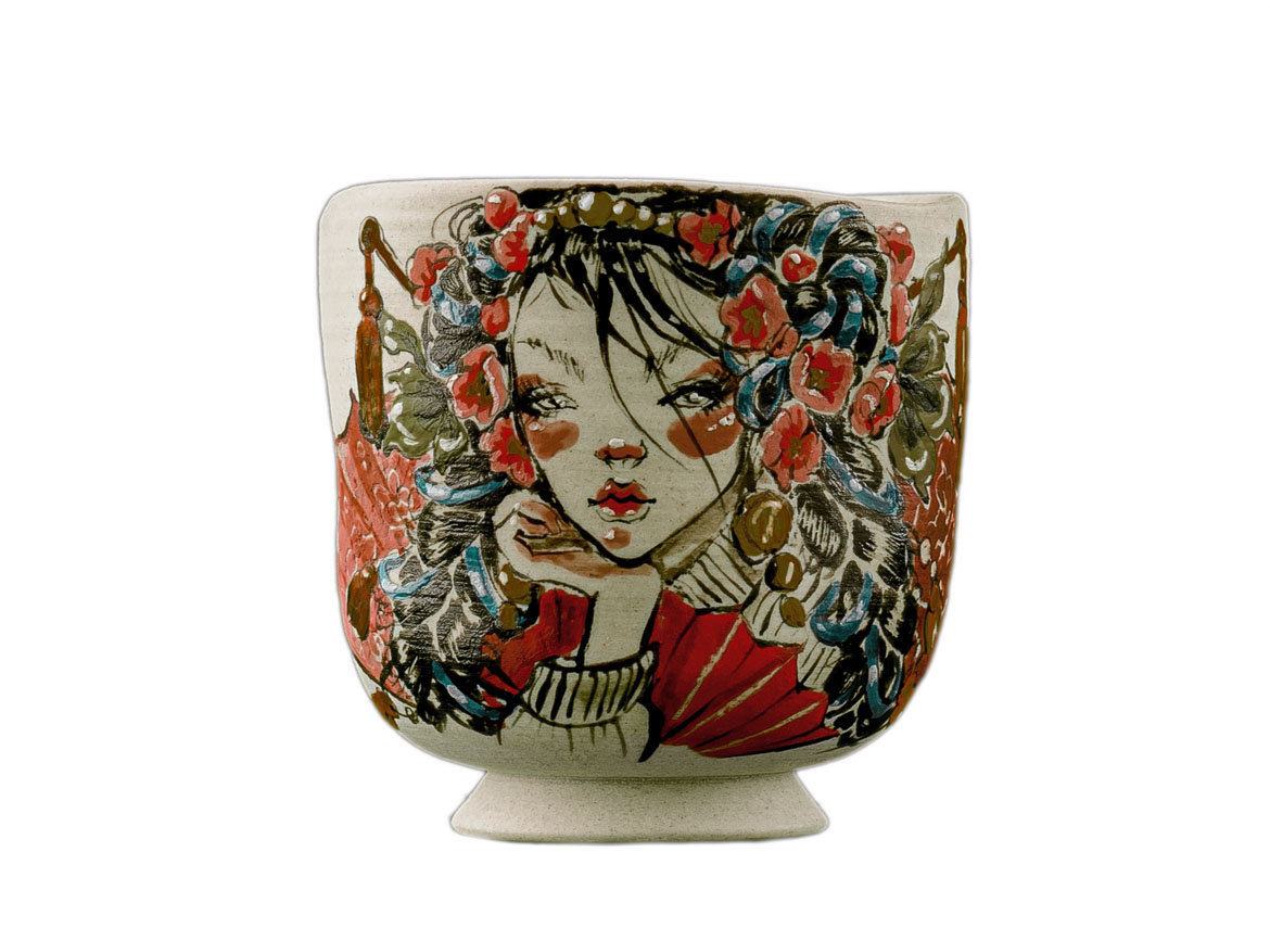 Cup # 35316, wood firing/ceramic/hand painting, 100 ml.