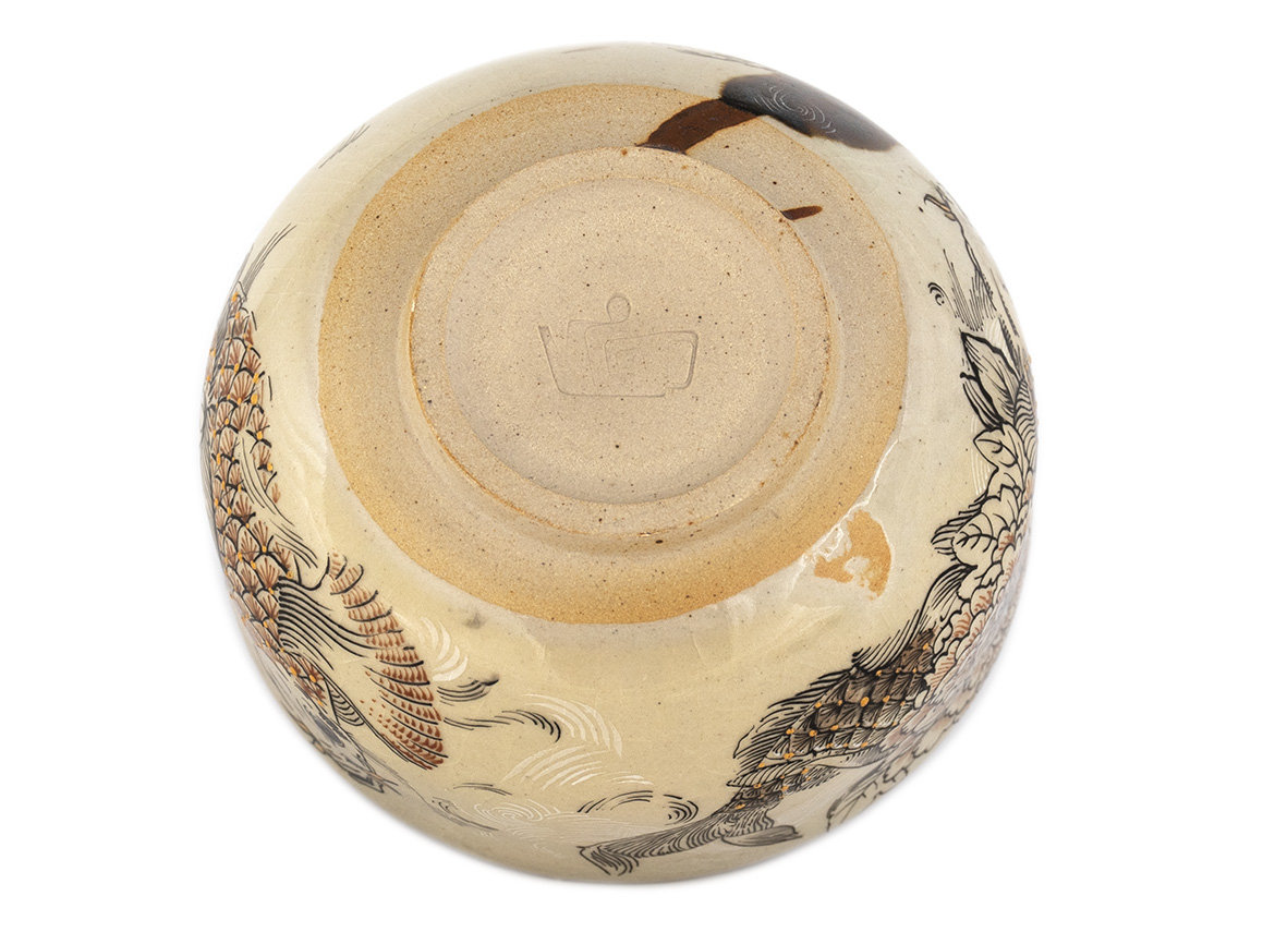 Пиала (Тяван, Чаван)# 35408, дровяной обжиг/керамика/ручная роспись, 310 мл.