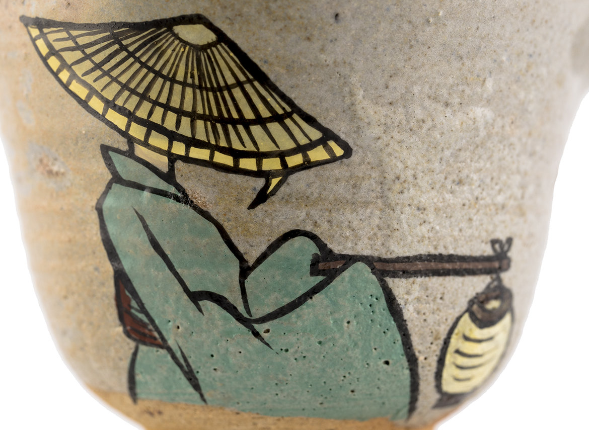 Гундаобэй (чахай) # 36259, дровяной обжиг/керамика/ручная роспись, 125 мл.