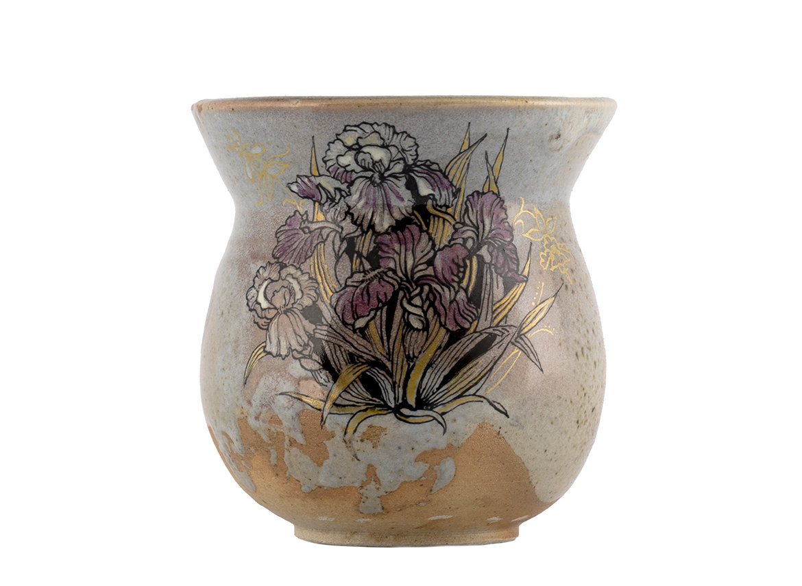 Сосуд для питья мате (калебас) # 36260, дровяной обжиг/керамика/ручная роспись