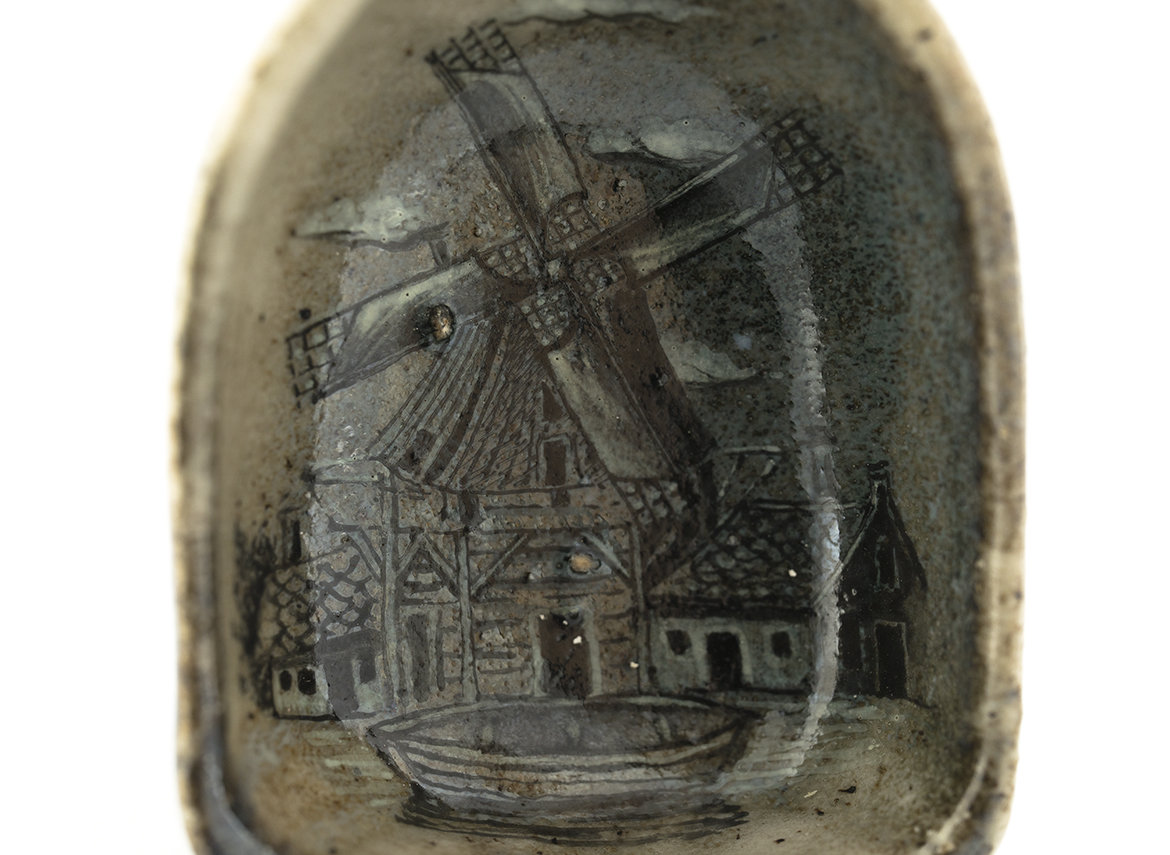 Tea presentation vessel # 36280, wood firing/ceramic/hand painting