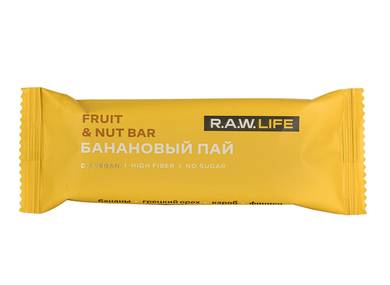 RAW LIFE Орехово-фруктовый батончик "Банановый пай"
