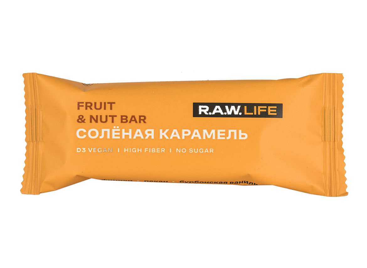 R.A.W. LIFE Орехово-фруктовый батончик "Солёная карамель"