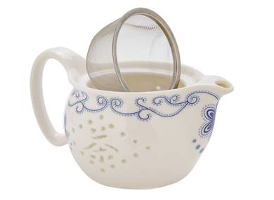 Набор посуды для чайной церемонии из 7 предметов # 41449, фарфор: чайник 350 мл, 6 пиал по 60 мл.