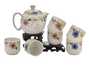 Набор посуды для чайной церемонии из 7 предметов # 41451, фарфор: чайник 350 мл, 6 пиал по 60 мл.