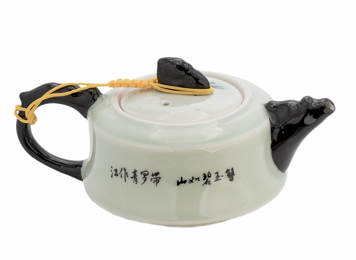 Set fot tea ceremony (9 items) # 41452, porcelain: teapot 223 ml, gundaobey 171 ml, teamesh, six cups 38 ml.