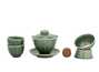 Набор посуды для чайной церемонии из 9 предметов # 41467, фарфор: гайвань 204 мл, гундаобэй 203 мл, сито, 6 пиал по 64 мл.