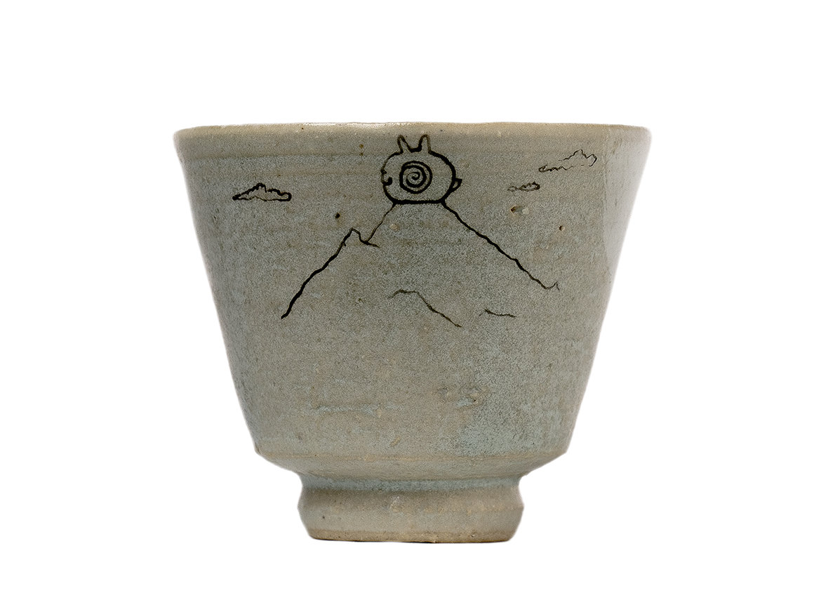 Cup handmade Moychay # 41593, ceramic/hand painting, 'king of the hill', 60 ml.