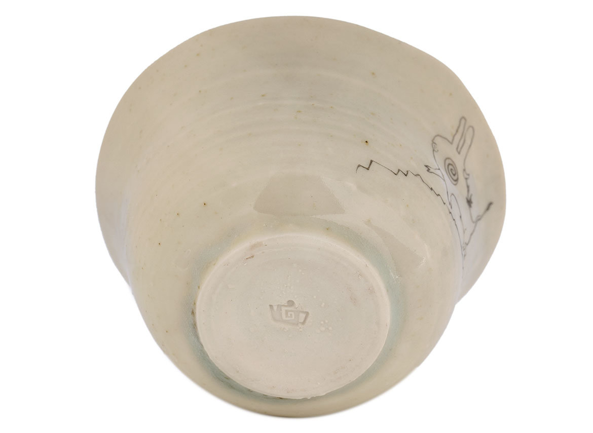 Cup handmade Moychay # 41628, ceramic/hand painting 'Rabbit', 197 ml.