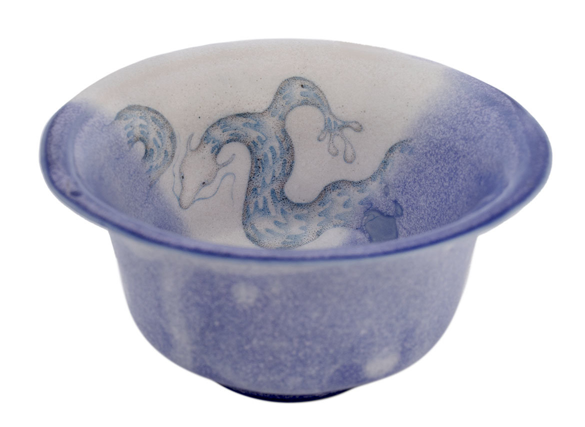 Cup handmade Moychay # 41665, ceramic/hand painting, 'Flying dragon', 179 ml.