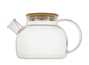 Kettle with sieve # 41891, wood/fireproof glass, 1000 ml.