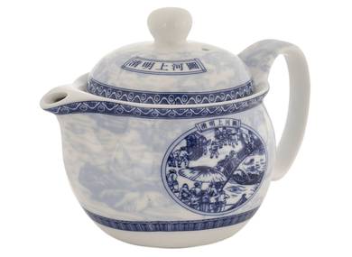 Набор посуды для чайной церемонии из 7 предметов # 41988, фарфор: чайник 340 мл, 6 пиал по 117 мл.