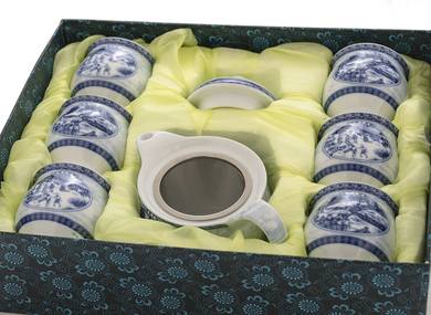 Set for tea ceremony (7 items) # 41988, porcelain: teapot 340 ml, six cups 117 ml.