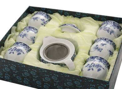 Set for tea ceremony (7 items) # 41989, porcelain: teapot 340 ml, six cups 117 ml.