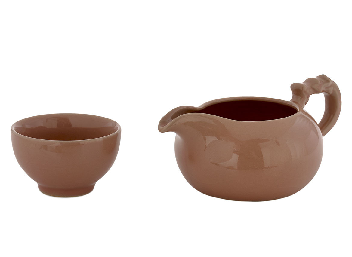 Set for tea ceremony (9 items) # 41995, porcelain: teapot 200 ml, gundaobey 200 ml, teamesh, six cups 65 ml.