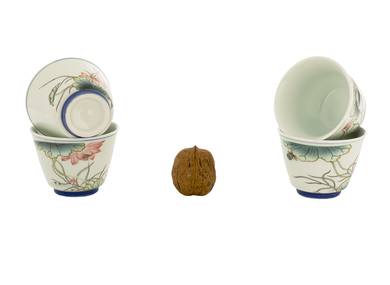Set for tea ceremony (9 items) # 42001, porcelain: teapot 190 ml, gundaobey 200 ml, teamesh, six cups 60 ml.