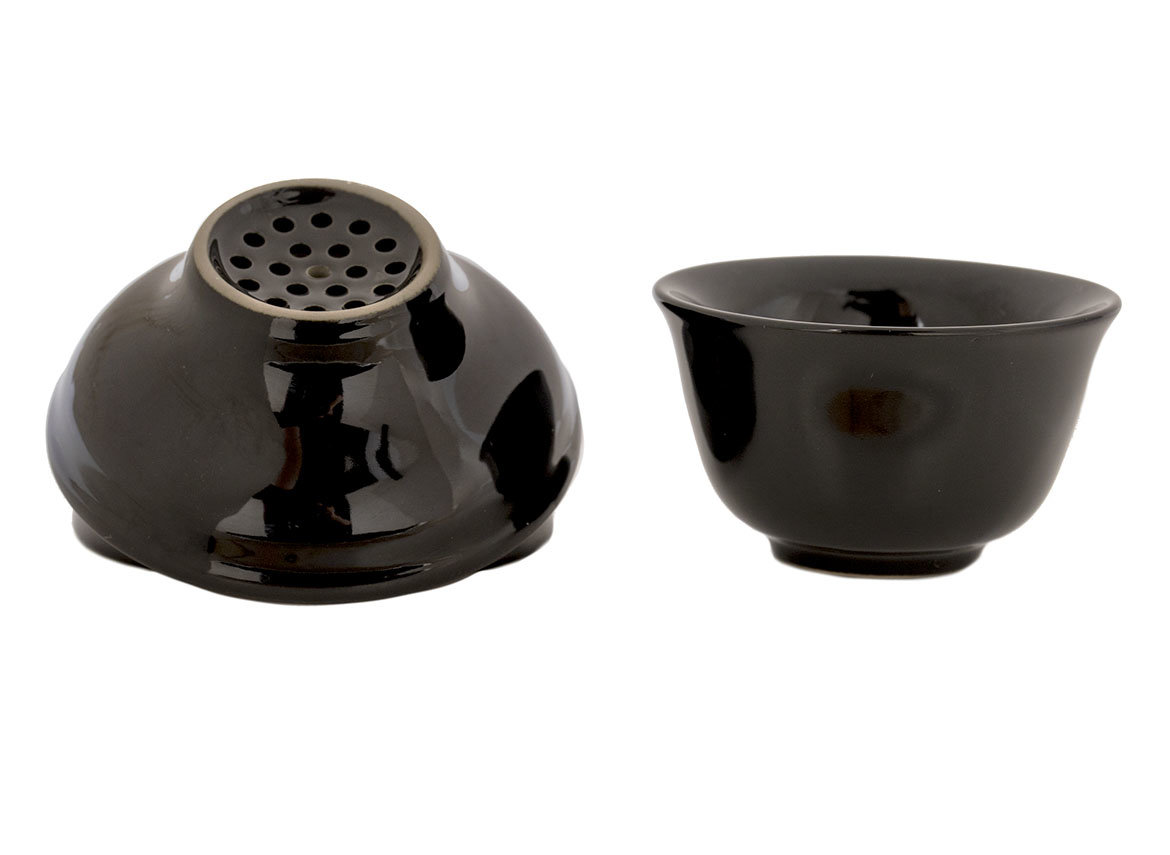 Set for tea ceremony (9 items) # 42010, porcelain: teapot 200 ml, gundaobey 200 ml, teamesh, six cups 58 ml.