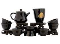Набор посуды для чайной церемонии из 9 предметов # 42011 фарфор: чайник 200 мл гундаобэй 200 мл сито 6 пиал по 58 мл