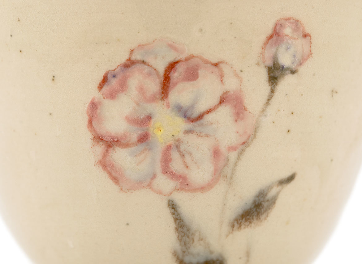 Cup handmade Moychay # 42066, Artistic image 'Hibiscus', ceramic/hand painting, 70 ml.