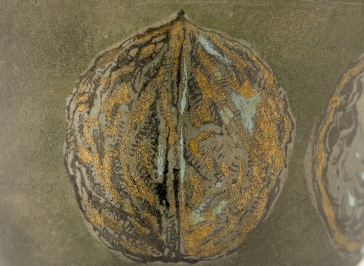 Пиала ручная работа Мойчай # 42070, Художественный образ "Грецкий орех", керамика/ручная роспись, 72 мл.