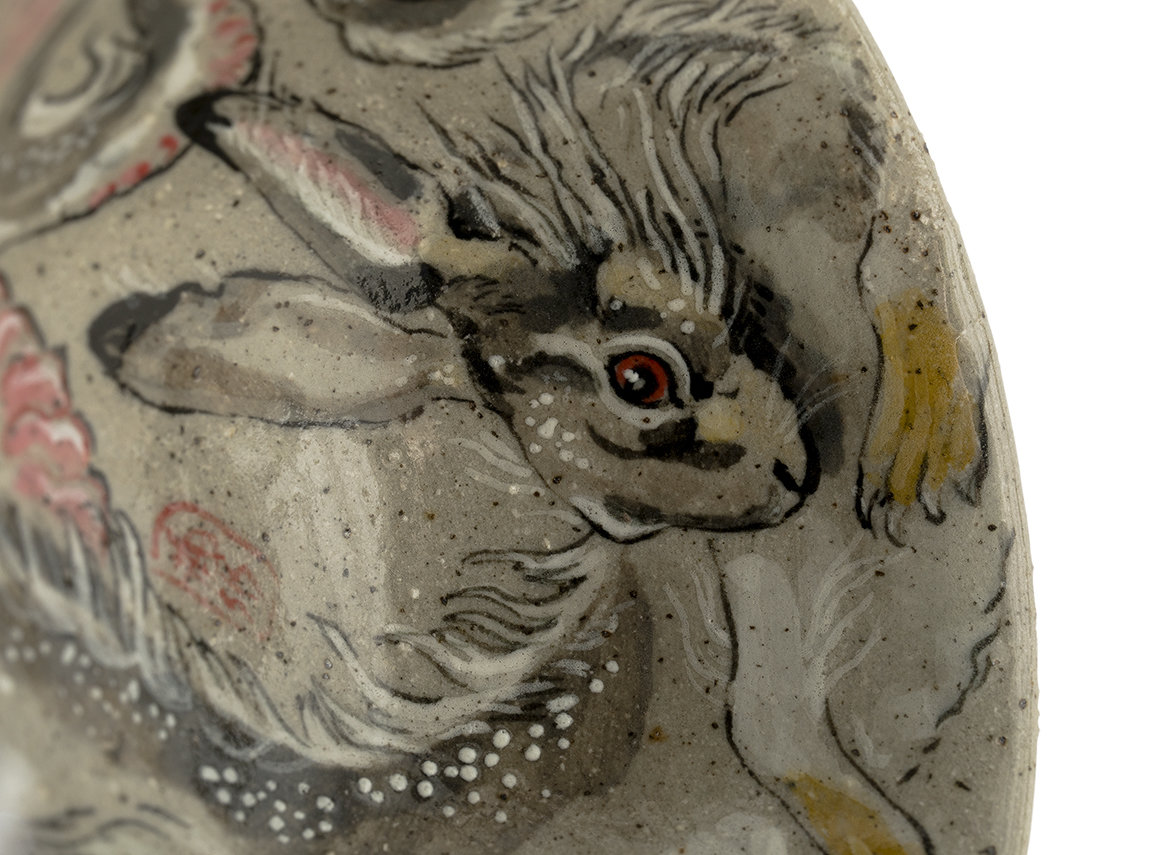 Пиала ручная работа Мойчай # 42075, Художественный образ "Кролик-дракон", керамика/ручная роспись, 89 мл.