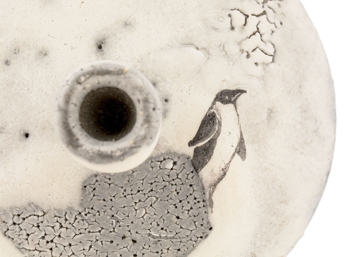 Gaiwan handmade Moychay # 42082, Artistic image 'The smartest penguin', ceramic/hand painting, 172 ml.