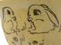 Пиала ручная работа Мойчай # 42148, "На полянке", серия "Солнечные зайчики", керамика/ручная роспись, 74 мл.