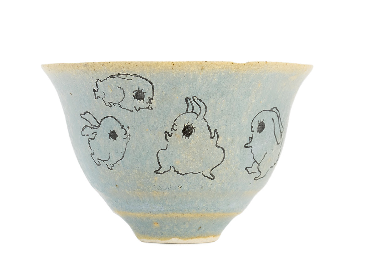 Cup handmade Moychay # 42153, 'Salochki 6', series of 'Sunny bunnies', ceramic/hand painting, 74 ml.