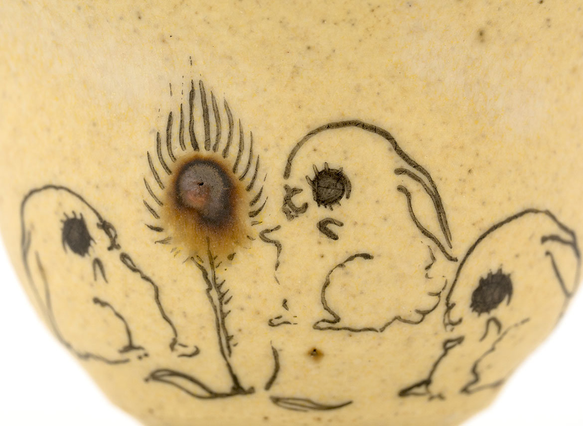 Пиала ручная работа Мойчай # 42156, "Чудесный цветок", серия "Солнечные зайчики", керамика/ручная роспись, 74 мл.