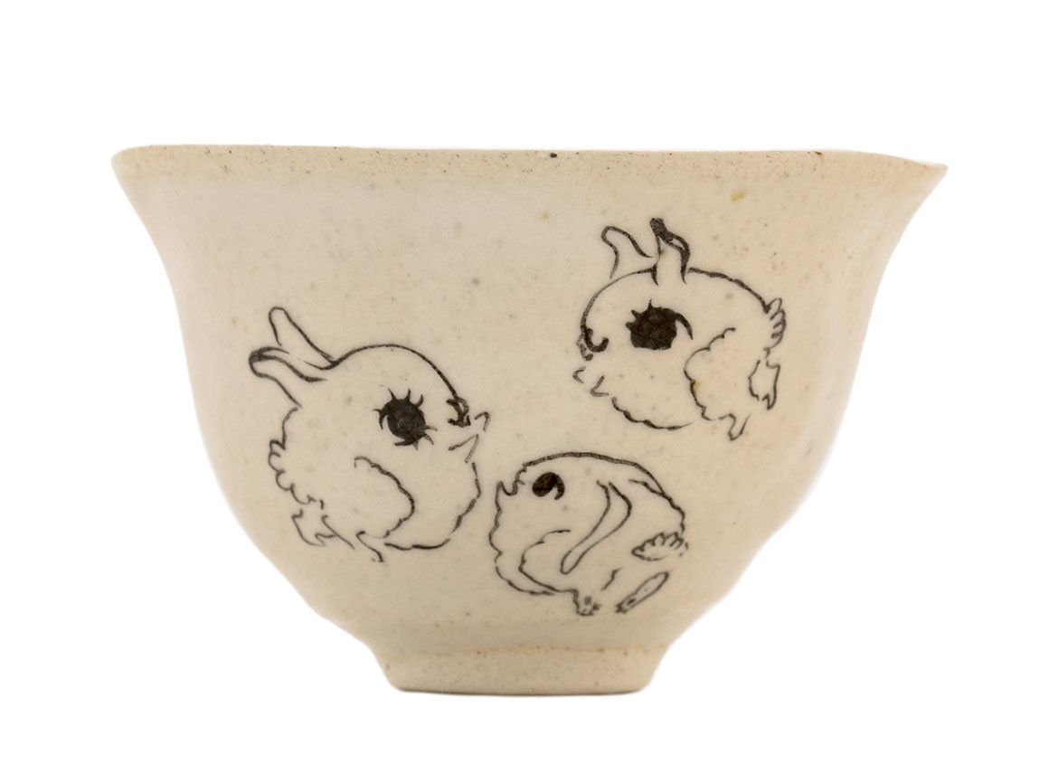 Cup handmade Moychay # 42168, 'Salochki 12', series of 'Sunny bunnies', ceramic/hand painting, 74 ml.