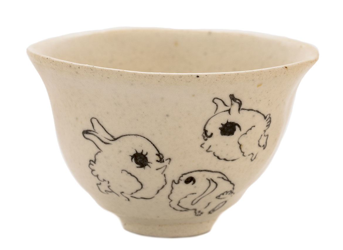 Cup handmade Moychay # 42168, 'Salochki 12', series of 'Sunny bunnies', ceramic/hand painting, 74 ml.