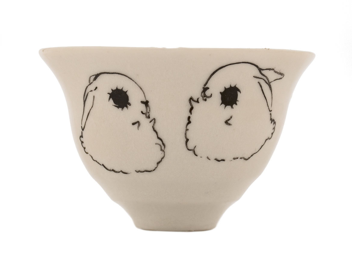 Cup handmade Moychay # 42175, 'Salochki 2', series of 'Sunny bunnies', ceramic/hand painting, 74 ml.