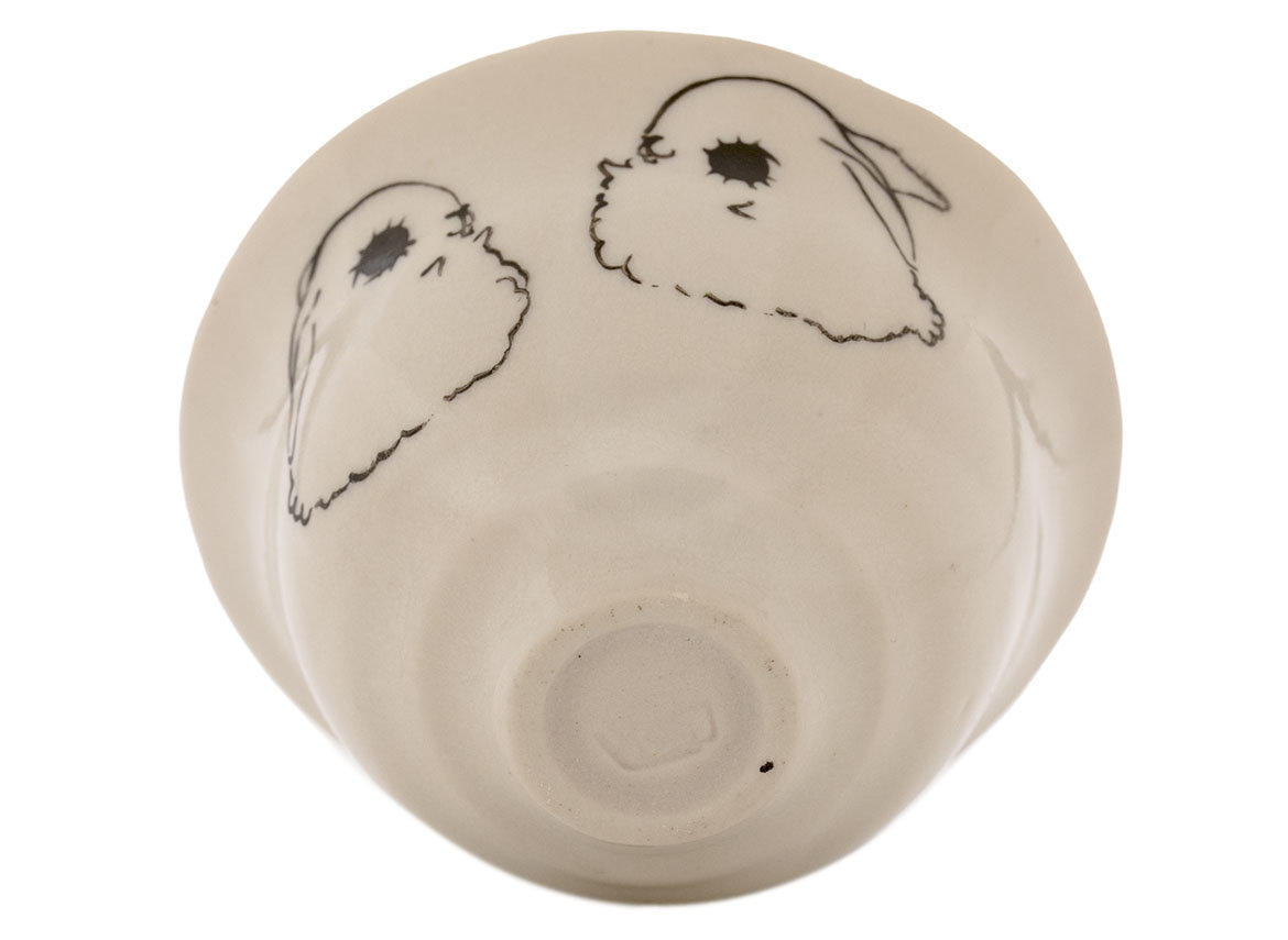 Cup handmade Moychay # 42175, 'Salochki 2', series of 'Sunny bunnies', ceramic/hand painting, 74 ml.