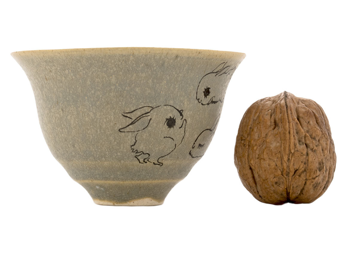 Cup handmade Moychay # 42180, 'Salochki 20', series of 'Sunny bunnies', ceramic/hand painting, -74 ml.