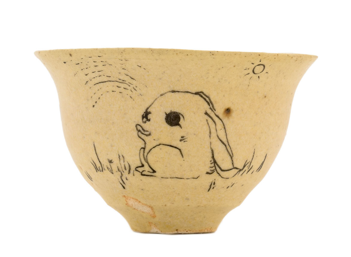 Cup handmade Moychay # 42186, 'Rainbow', series of 'Sunny bunnies', ceramic/hand painting, 74 ml.