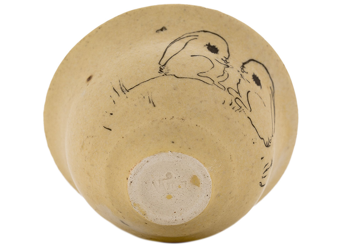 Cup handmade Moychay # 42189, 'Ladushki', series of 'Sunny bunnies', ceramic/hand painting, 74 ml.