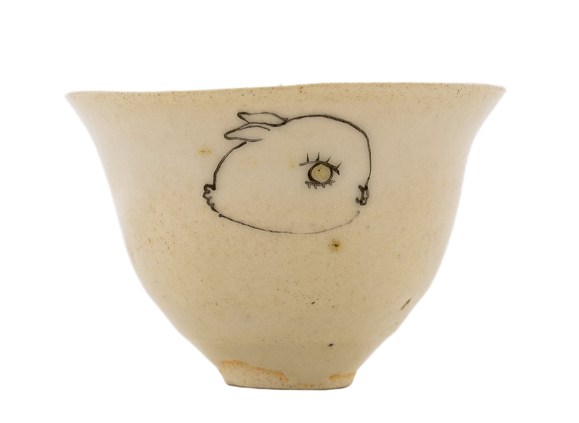 Cup handmade Moychay # 42196, 'Hot pebble', series of 'Sunny bunnies', ceramic/hand painting, 74 ml.