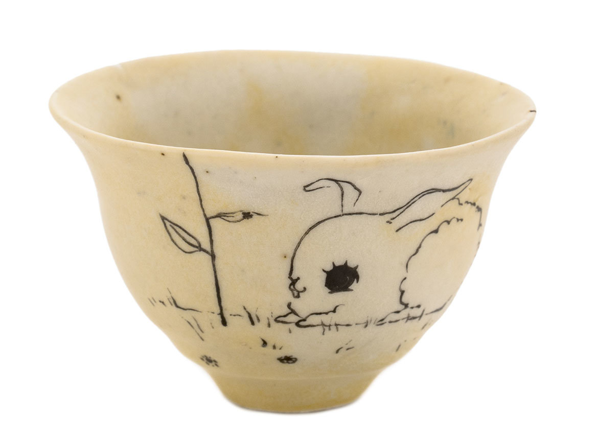 Cup handmade Moychay # 42207, 'Bug', series of 'Sunny bunnies', ceramic/hand painting, 74 ml.