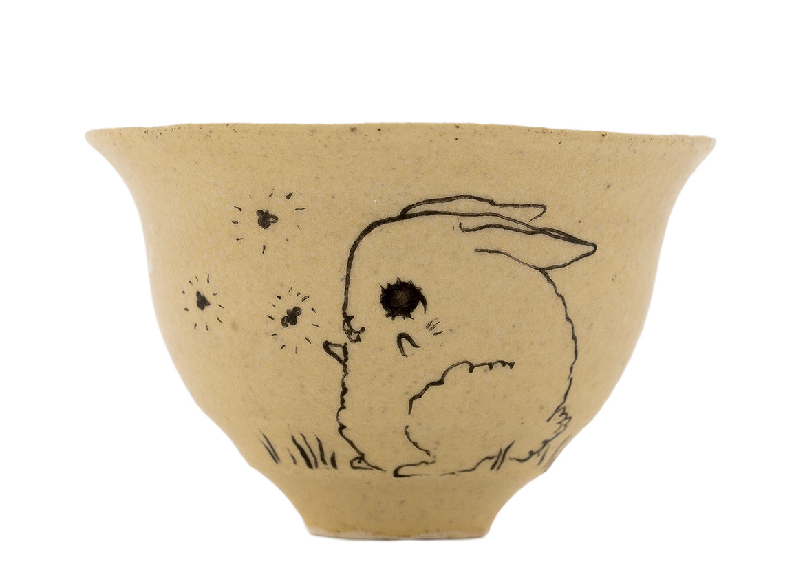 Cup handmade Moychay # 42212, 'Fireflies', series of 'Sunny bunnies', ceramic/hand painting, 74 ml.
