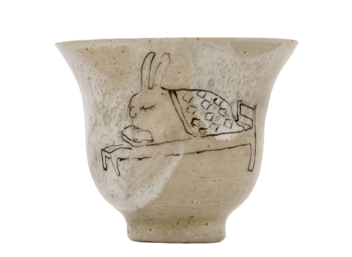 Cup handmade Moychay # 42265, 'Dreams', series of 'Sunny bunnies', ceramic/hand painting, 58 ml.