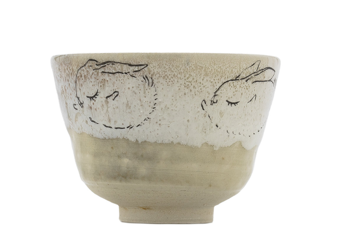Cup handmade Moychay # 42277, 'Salochki 14', series of 'Sunny bunnies', ceramic/hand painting, 53 ml.