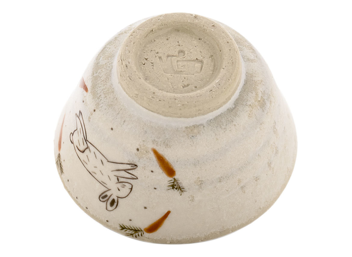 Cup handmade Moychay # 42284, Artistic image 'Rabbit', ceramic/hand painting, 53 ml.