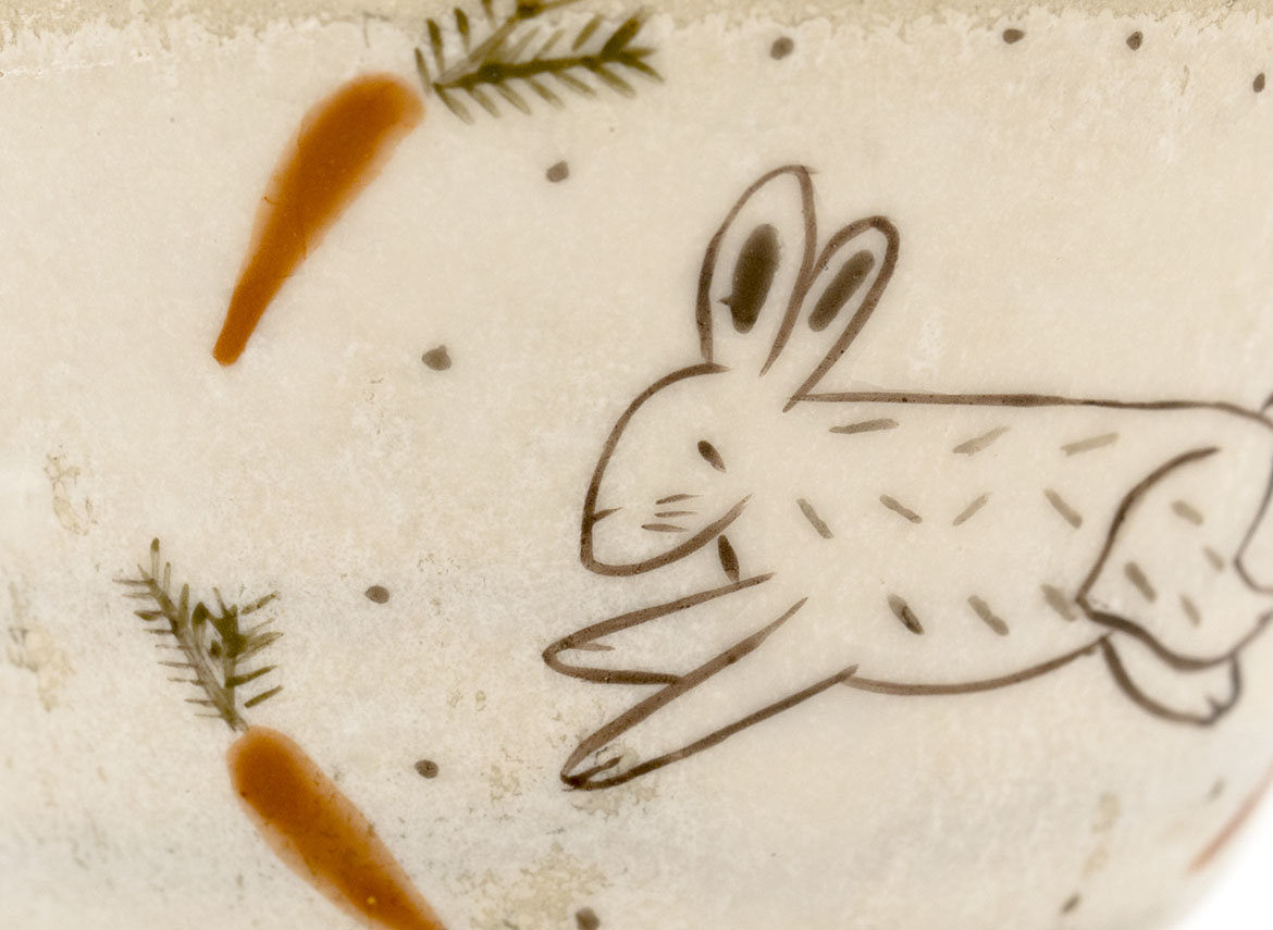 Пиала ручная работа Мойчай # 42284, Художественный образ "Кролик", керамика/ручная роспись, 53 мл.