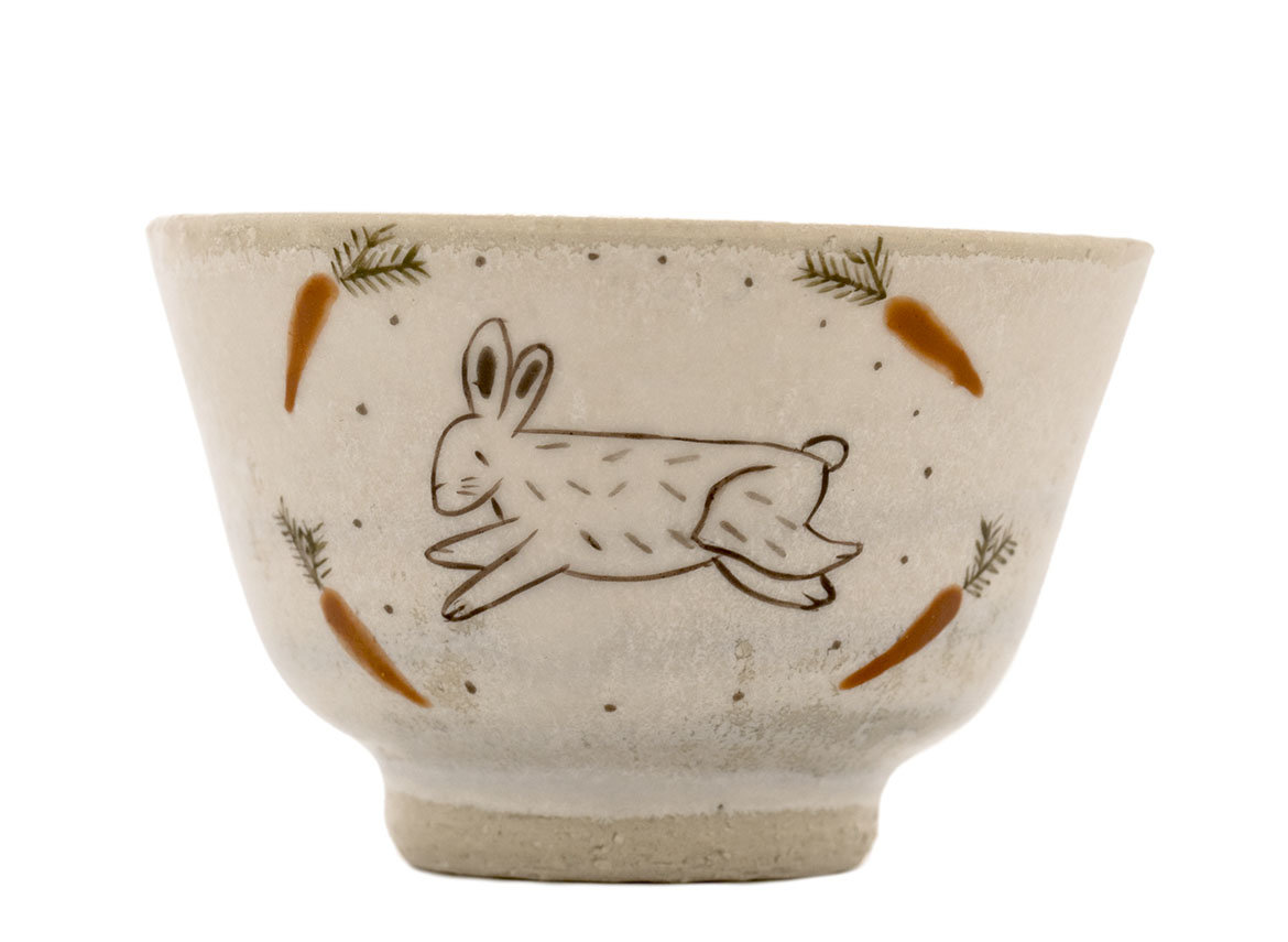 Cup handmade Moychay # 42284, Artistic image 'Rabbit', ceramic/hand painting, 53 ml.