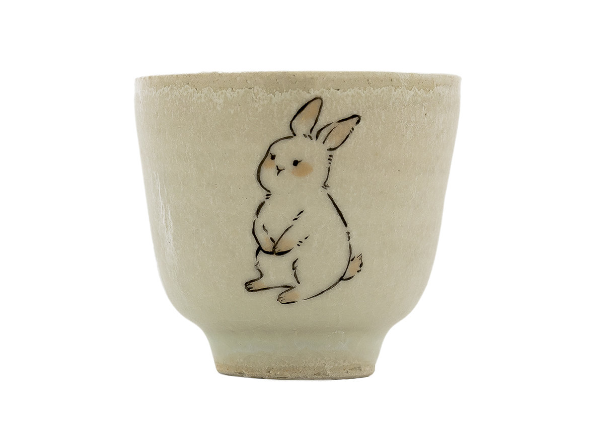 Пиала ручная работа Мойчай # 42286, Художественный образ "Кролик", керамика/ручная роспись, 37 мл.