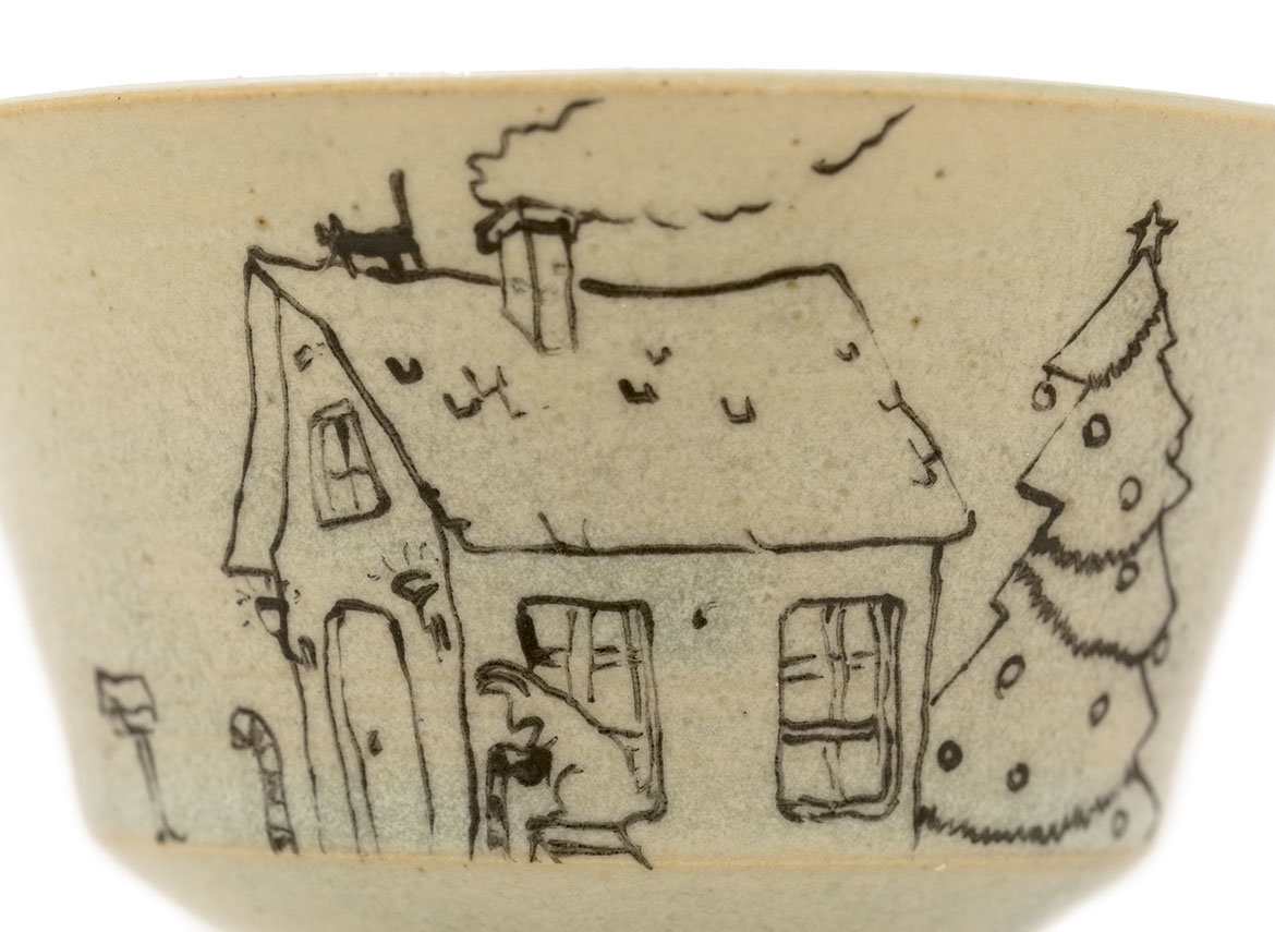 Cup handmade Moychay # 42294, 'Decorating', series of 'Pleasant chores', ceramic/hand painting, 68 ml.