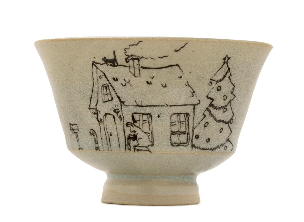Cup handmade Moychay # 42294, 'Decorating', series of 'Pleasant chores', ceramic/hand painting, 68 ml.