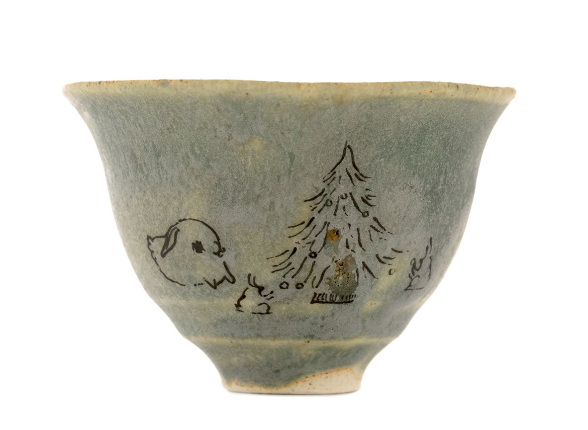 Cup handmade Moychay # 42297, 'Attire', series of 'Pleasant chores', ceramic/hand painting, 58 ml.