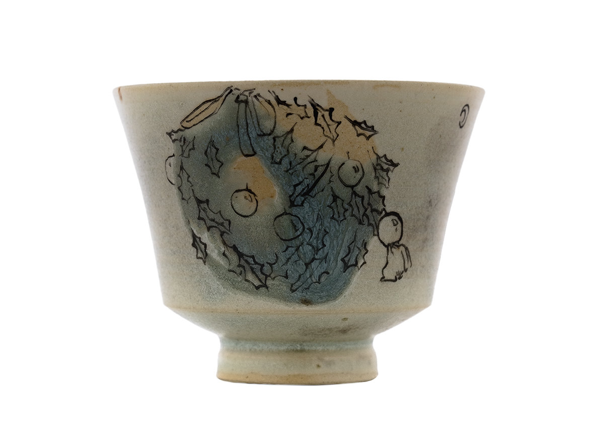 Cup handmade Moychay # 42303, 'Decorating', series of 'Pleasant chores', ceramic/hand painting, 60 ml.