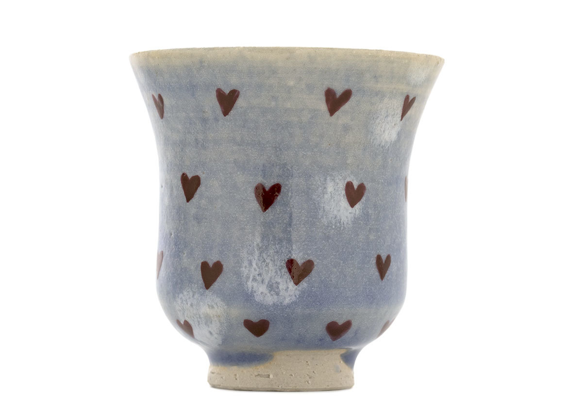 Cup handmade Moychay # 42305, Artistic image 'Hearts', ceramic/hand painting, 57 ml.